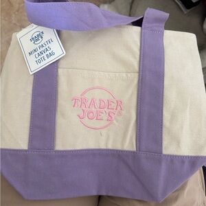 Trader Joe’s Viral mini tote pastel lavender Canvas Tote Bag